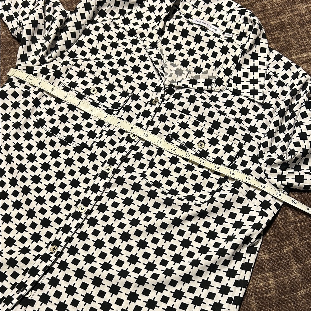 Notations Monochrome Checkered Blouse - image 2